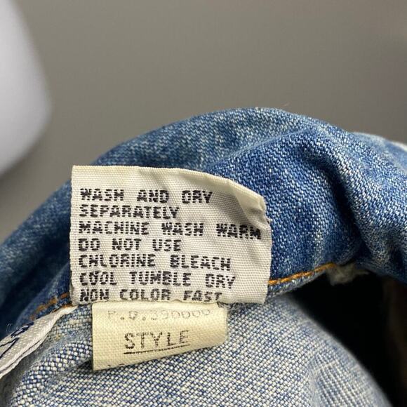 VTG Jordache Denim Jean Jacket 80s Lace Flower One Button Womens Sz M - Picture 9 of 9